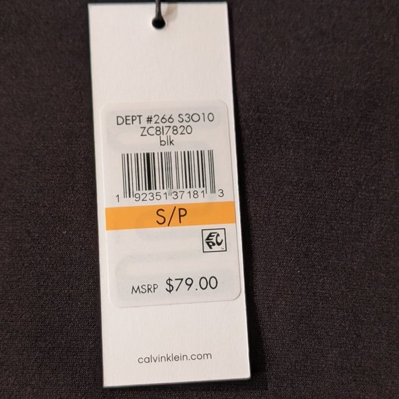 Calvin Klein Black Black Top With Gold Studs SM - Picture 3 of 4